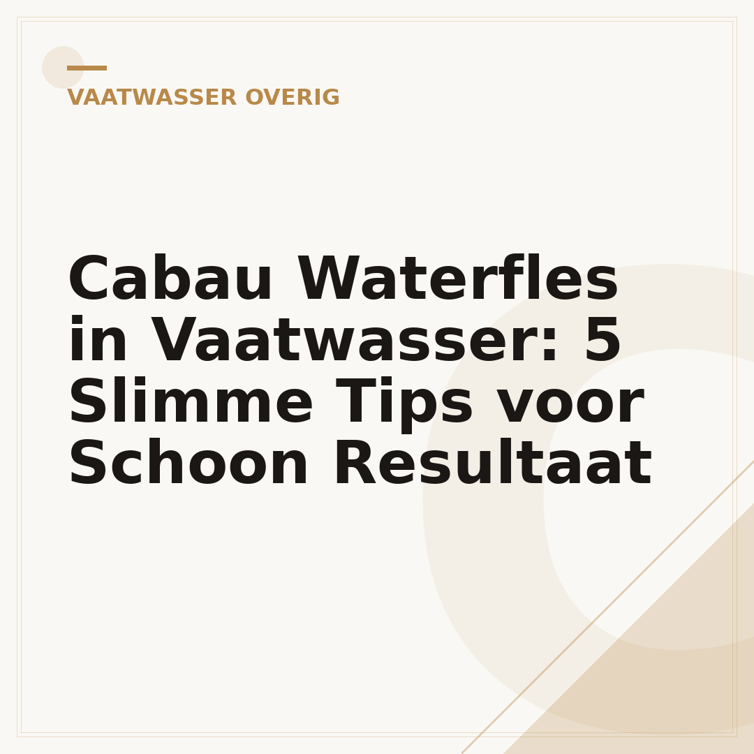 Cabau Waterfles in Vaatwasser: 5 Slimme Tips voor Schoon Resultaat