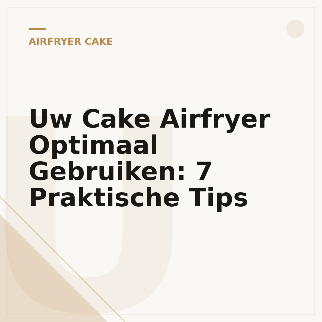 Uw Cake Airfryer Optimaal Gebruiken: 7 Praktische Tips