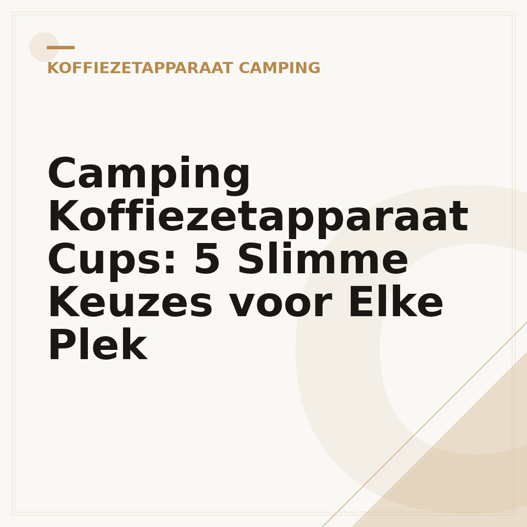 Camping Koffiezetapparaat Cups: 5 Slimme Keuzes voor Elke Plek