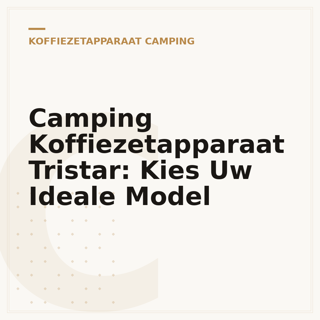 Camping Koffiezetapparaat Tristar: Kies Uw Ideale Model