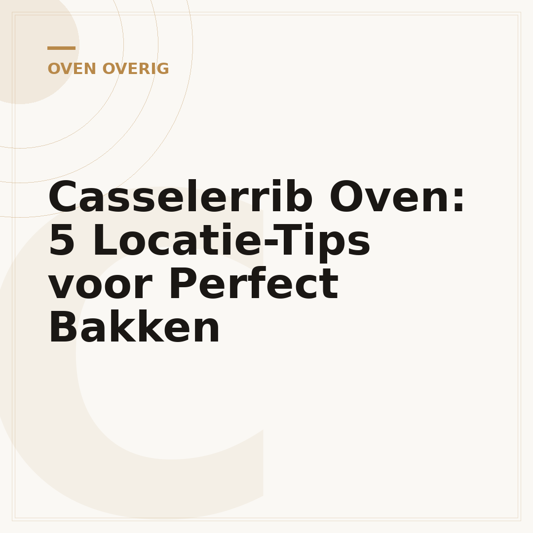 Casselerrib Oven: 5 Locatie-Tips voor Perfect Bakken