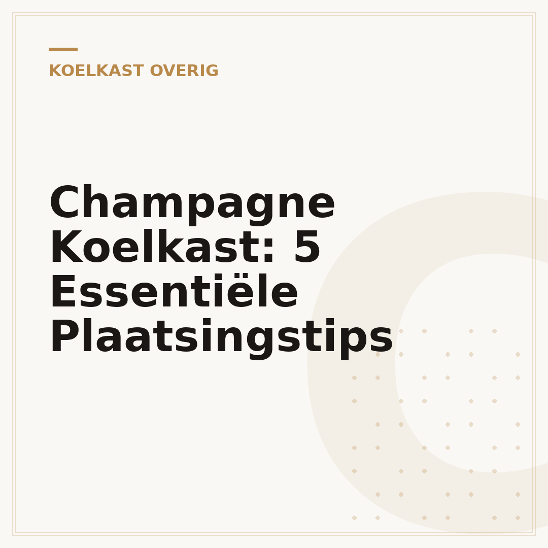 Champagne Koelkast: 5 Essentiële Plaatsingstips