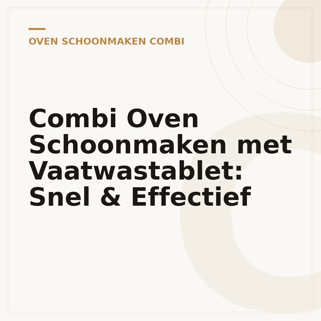 Combi Oven Schoonmaken met Vaatwastablet: Snel & Effectief