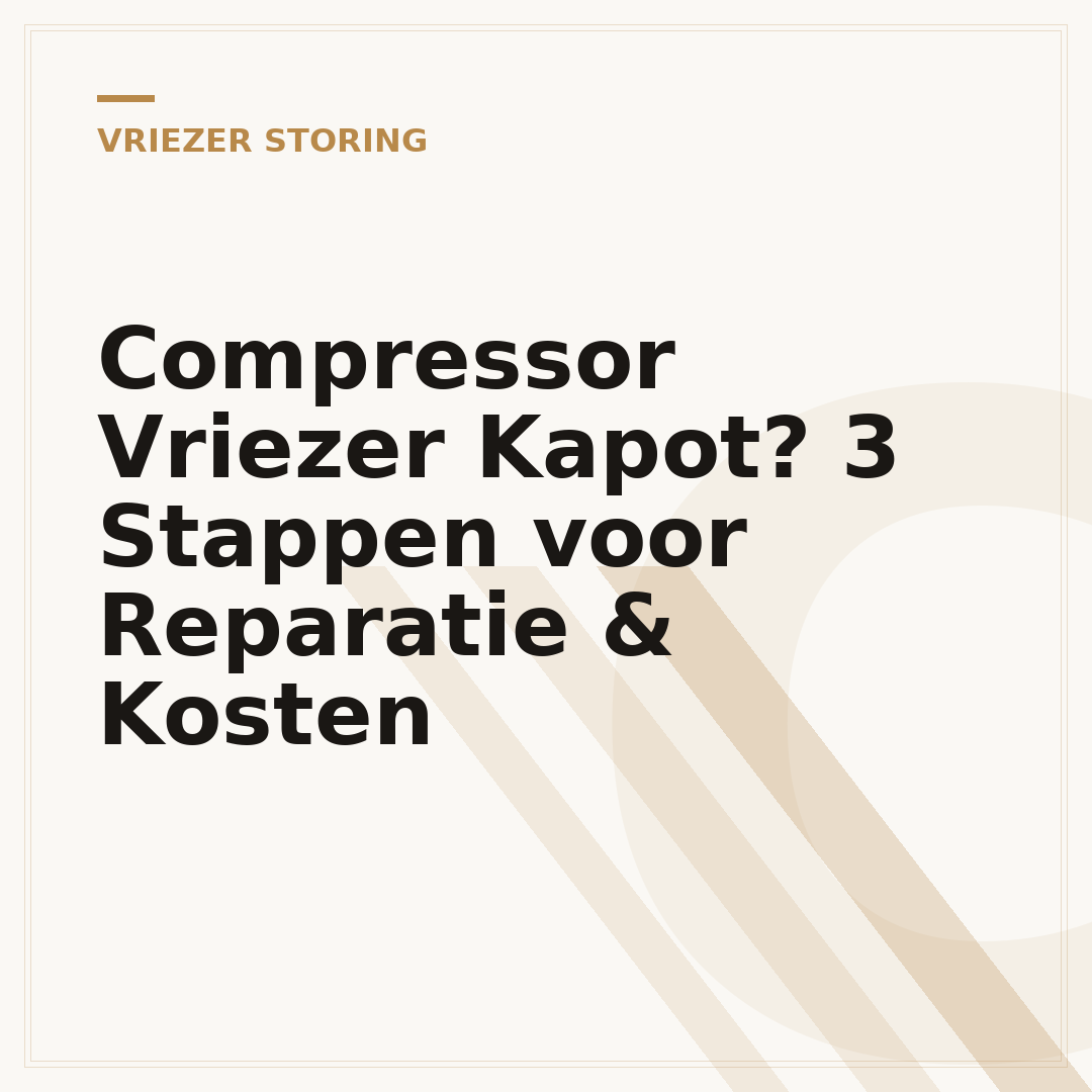 Compressor Vriezer Kapot? 3 Stappen voor Reparatie & Kosten