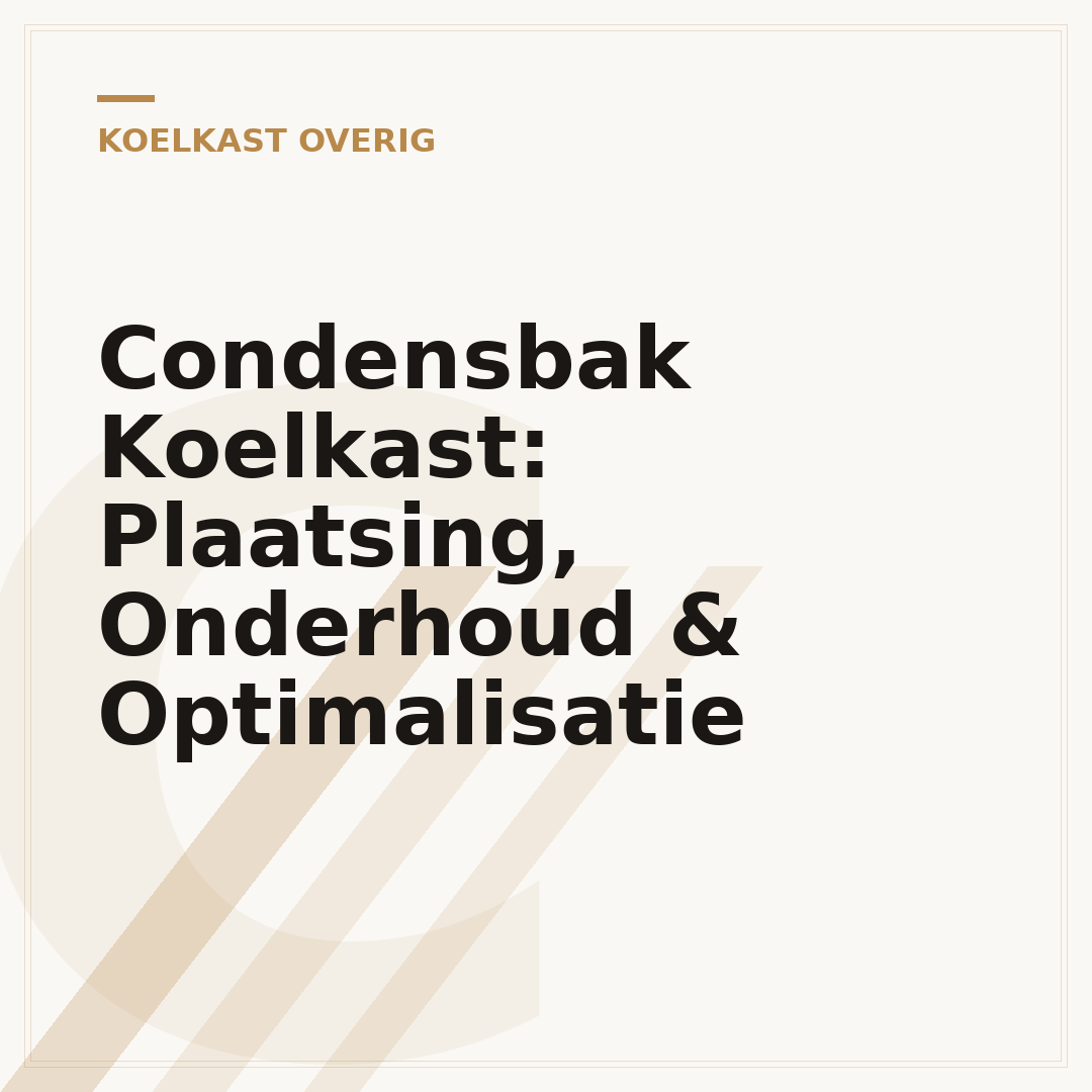 Condensbak Koelkast: Plaatsing, Onderhoud & Optimalisatie