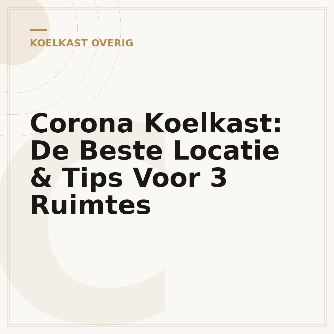 Corona Koelkast: De Beste Locatie & Tips Voor 3 Ruimtes