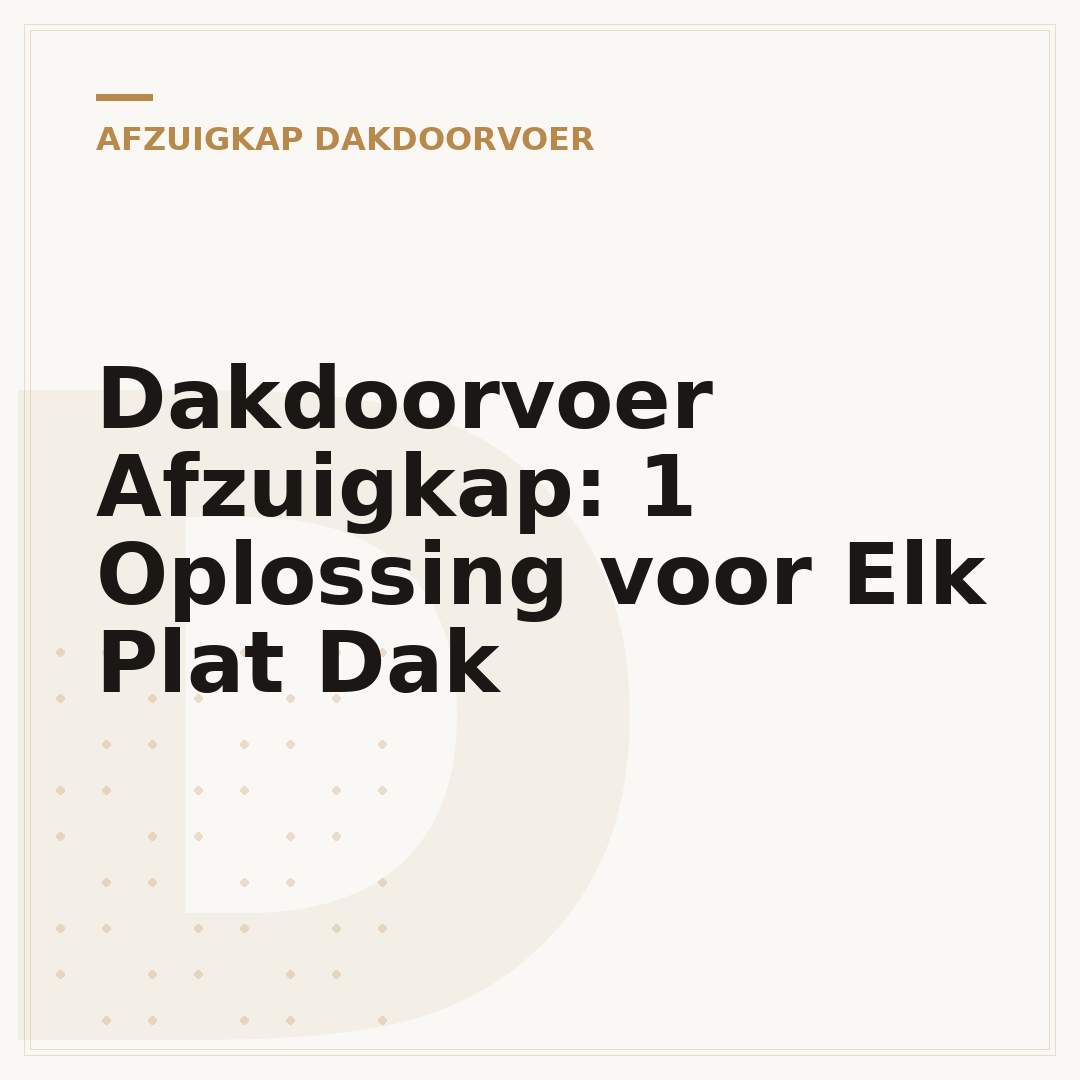 Dakdoorvoer Afzuigkap: 1 Oplossing voor Elk Plat Dak