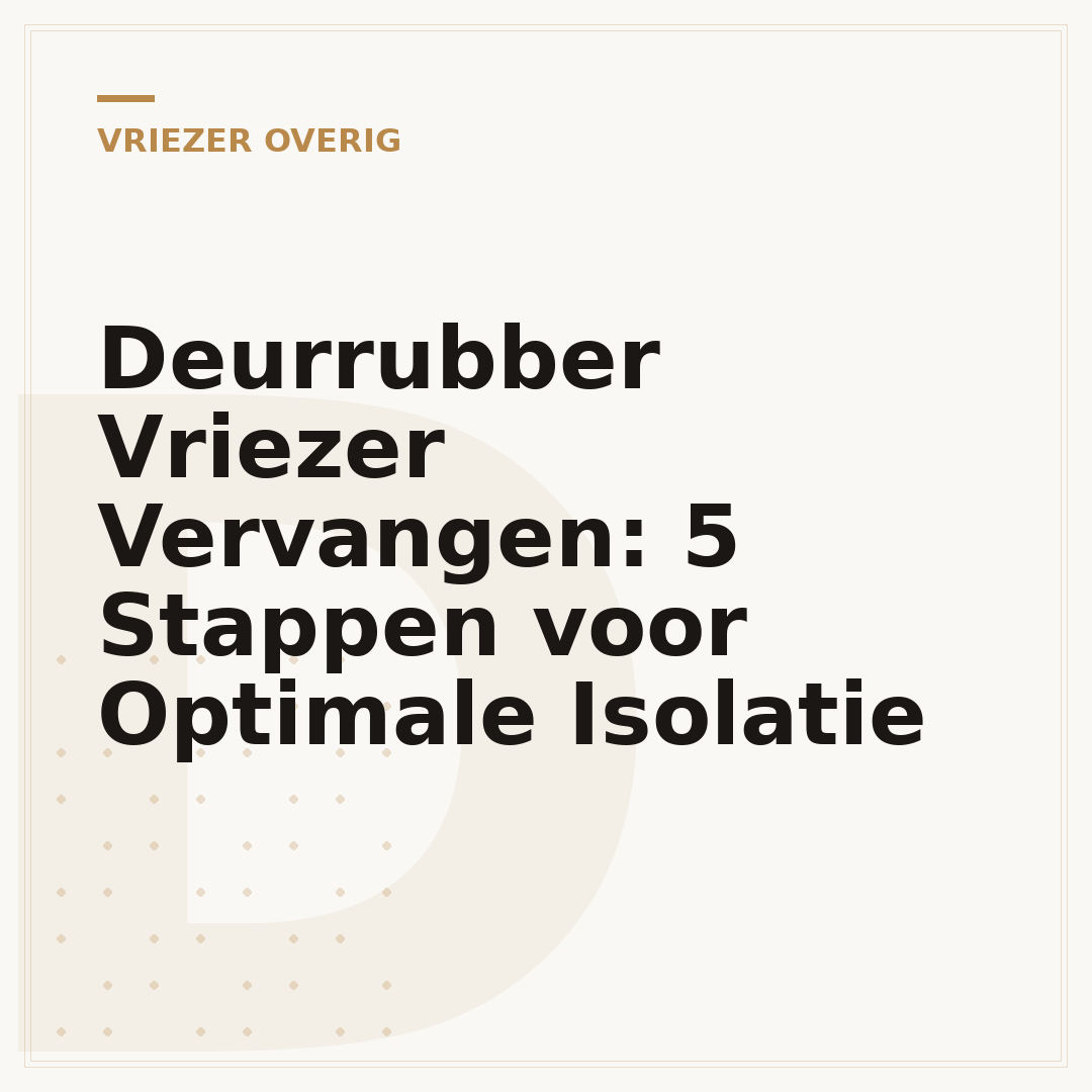 Deurrubber Vriezer Vervangen: 5 Stappen voor Optimale Isolatie