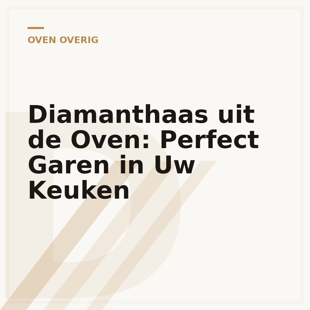 Diamanthaas uit de Oven: Perfect Garen in Uw Keuken