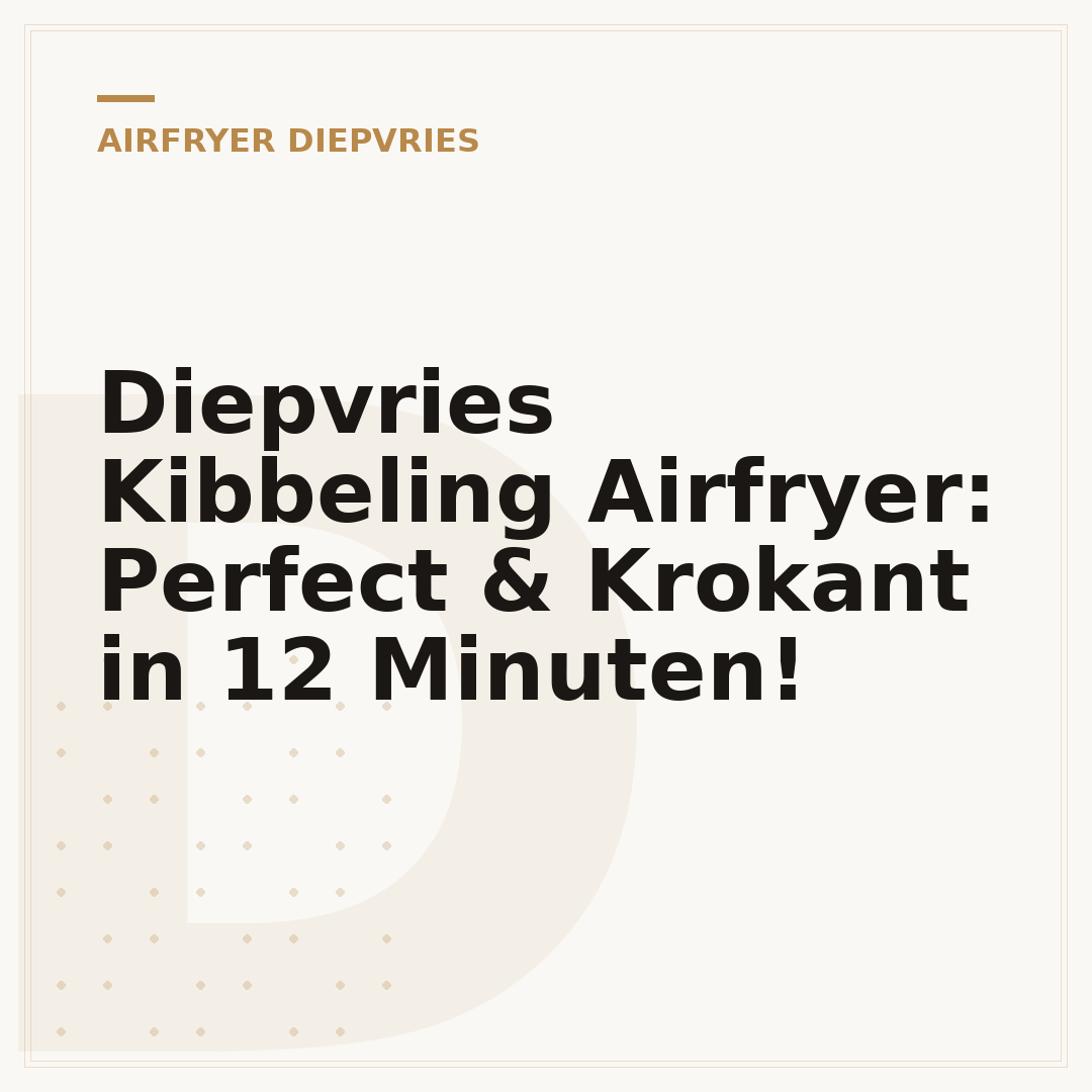 Diepvries Kibbeling Airfryer: Perfect & Krokant in 12 Minuten!