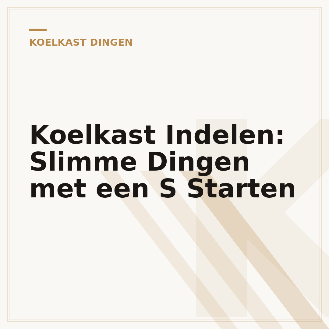 Koelkast Indelen: Slimme Dingen met een S Starten