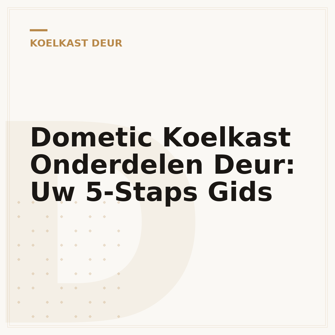 Dometic Koelkast Onderdelen Deur: Uw 5-Staps Gids