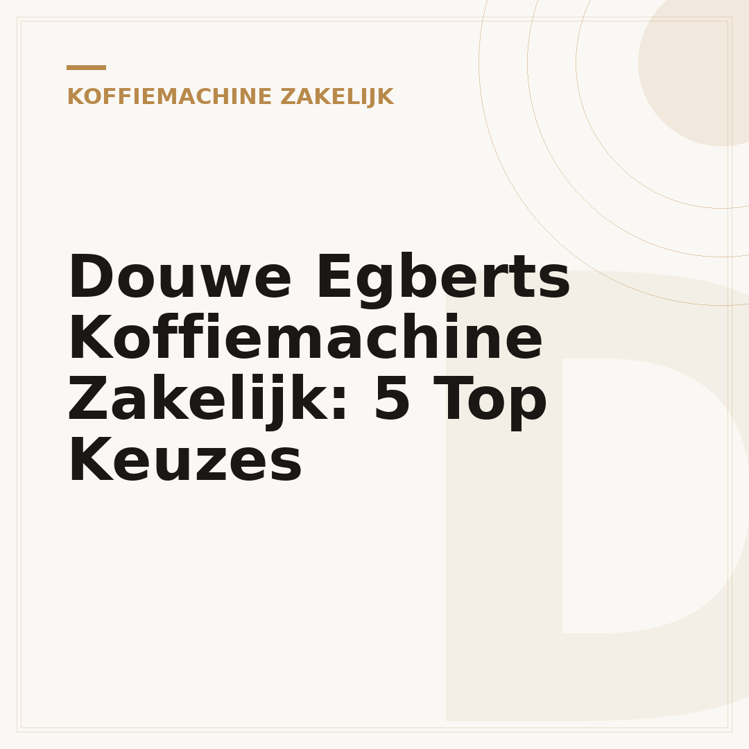 Douwe Egberts Koffiemachine Zakelijk: 5 Top Keuzes