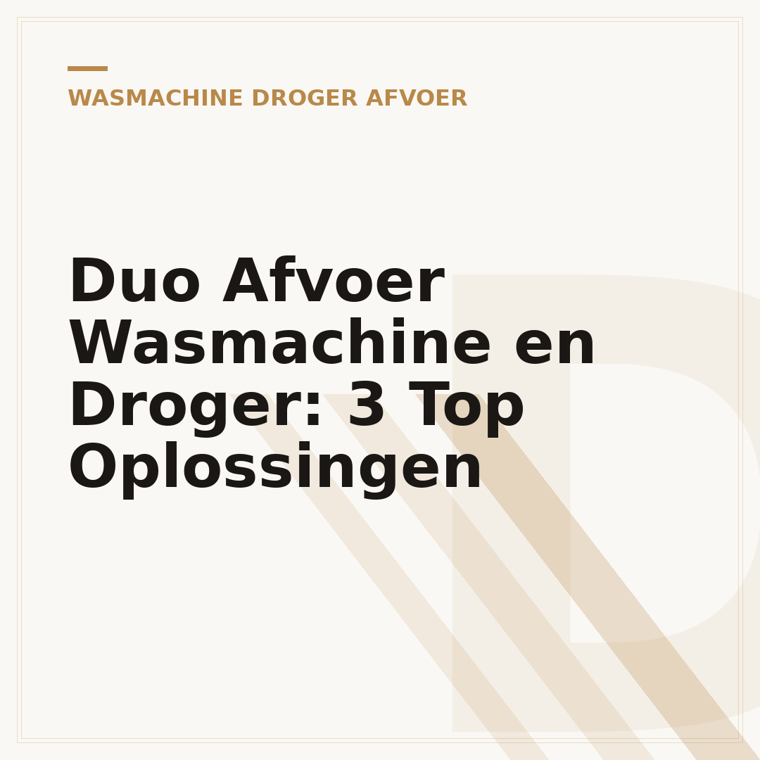 Duo Afvoer Wasmachine en Droger: 3 Top Oplossingen