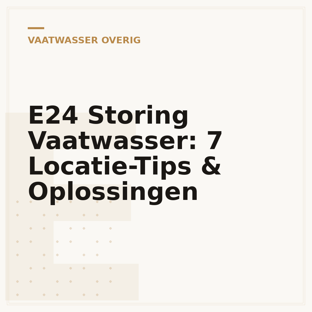 E24 Storing Vaatwasser: 7 Locatie-Tips & Oplossingen