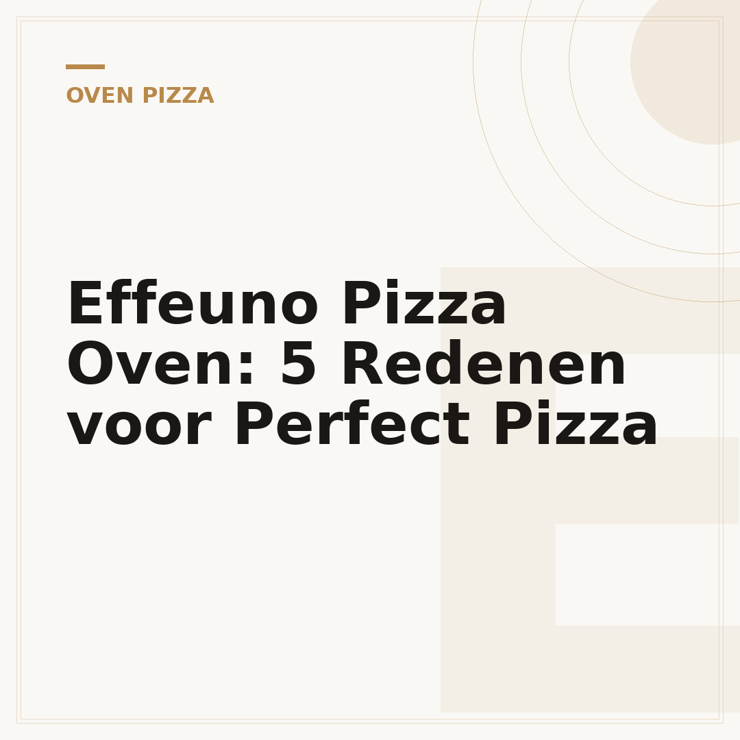 Effeuno Pizza Oven: 5 Redenen voor Perfect Pizza