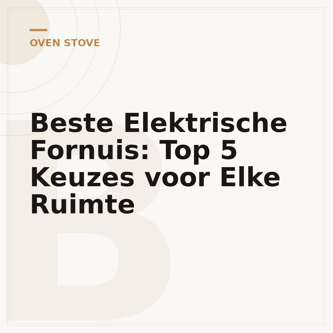 Beste Elektrische Fornuis: Top 5 Keuzes voor Elke Ruimte