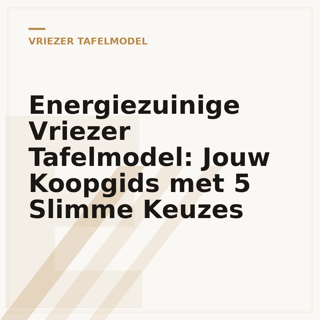 Energiezuinige Vriezer Tafelmodel: Jouw Koopgids met 5 Slimme Keuzes
