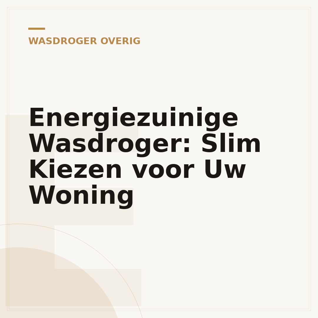 Energiezuinige Wasdroger: Slim Kiezen voor Uw Woning