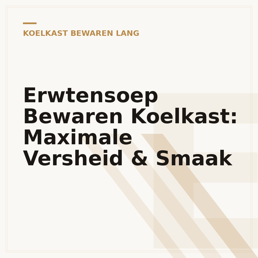 Erwtensoep Bewaren Koelkast: Maximale Versheid & Smaak