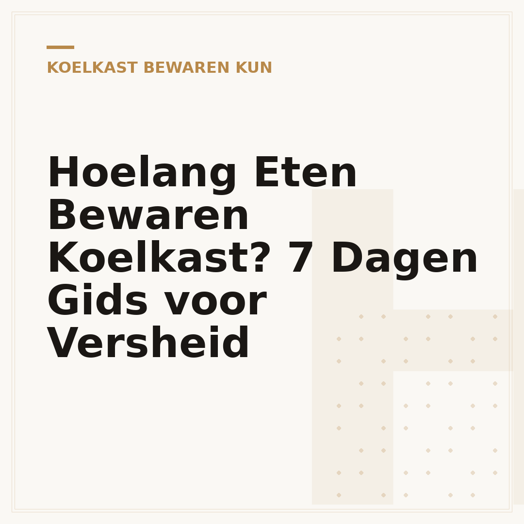 Hoelang Eten Bewaren Koelkast? 7 Dagen Gids voor Versheid