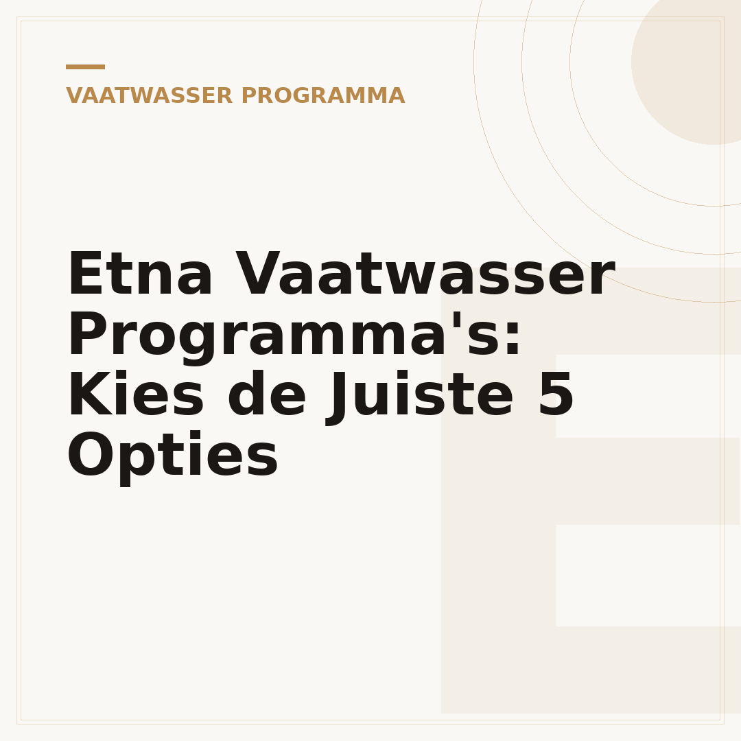 Etna Vaatwasser Programma's: Kies de Juiste 5 Opties