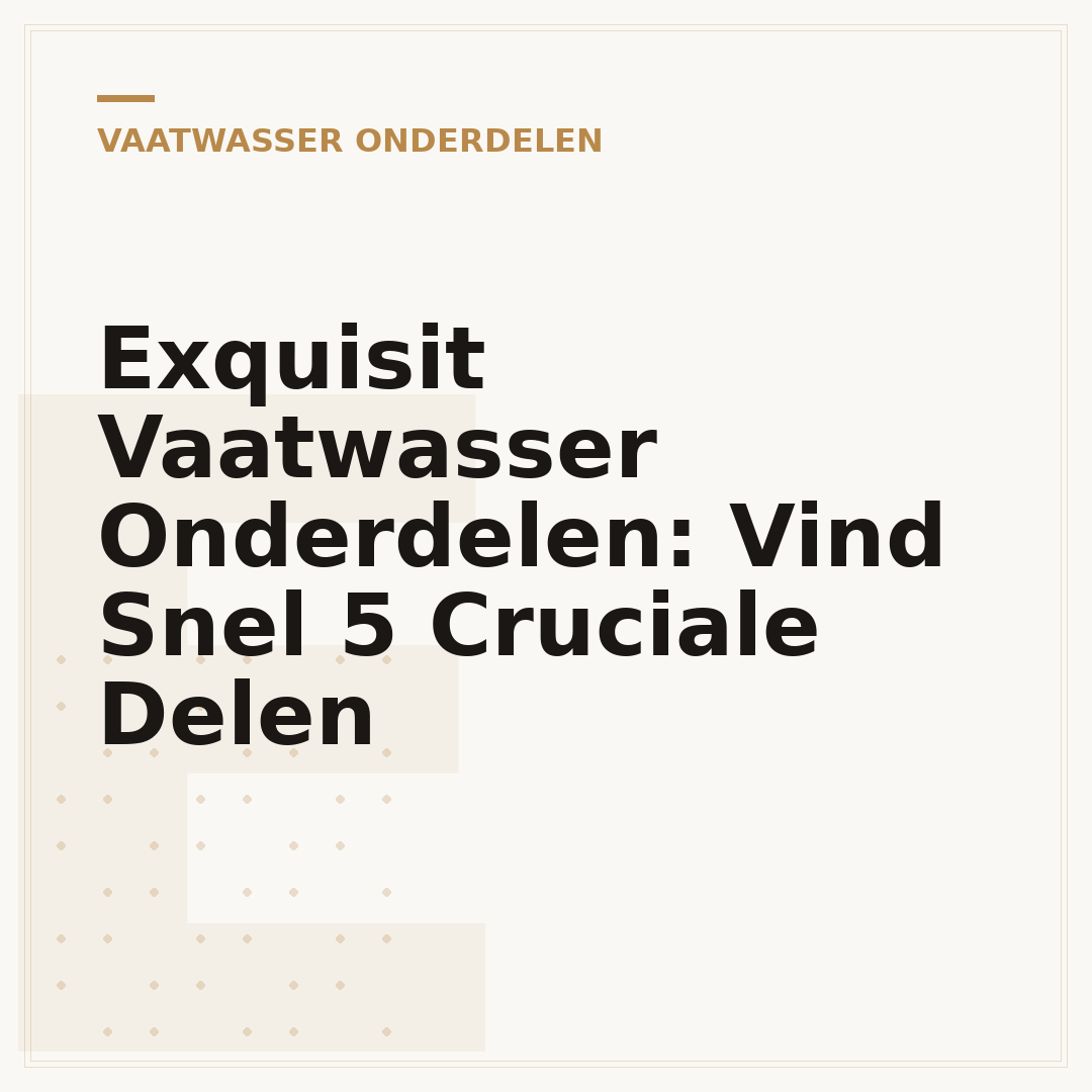 Exquisit Vaatwasser Onderdelen: Vind Snel 5 Cruciale Delen