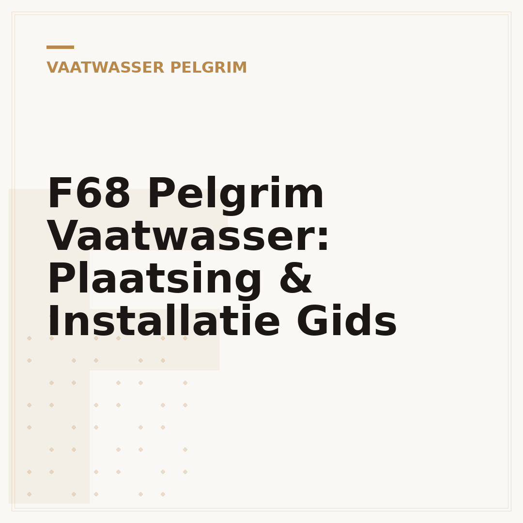 F68 Pelgrim Vaatwasser: Plaatsing & Installatie Gids