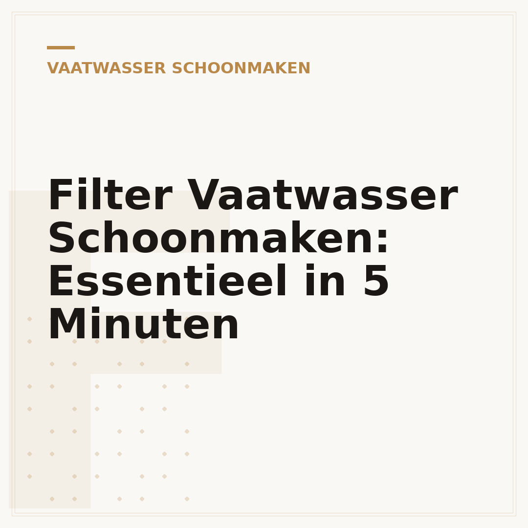 Filter Vaatwasser Schoonmaken: Essentieel in 5 Minuten