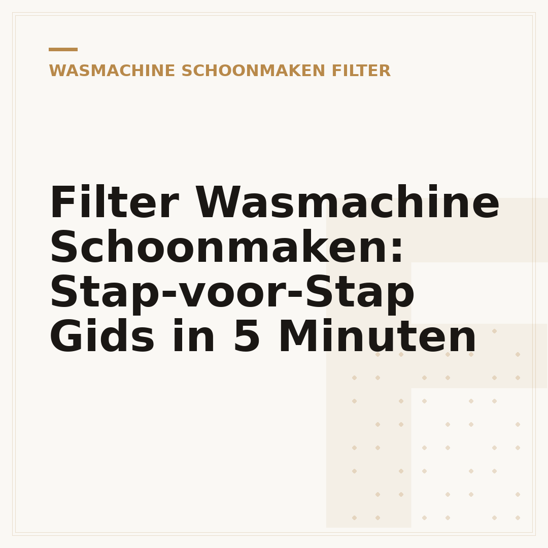 Filter Wasmachine Schoonmaken: Stap-voor-Stap Gids in 5 Minuten