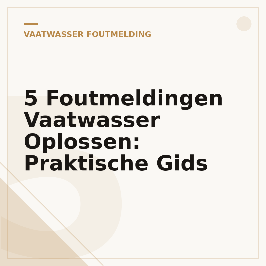 5 Foutmeldingen Vaatwasser Oplossen: Praktische Gids