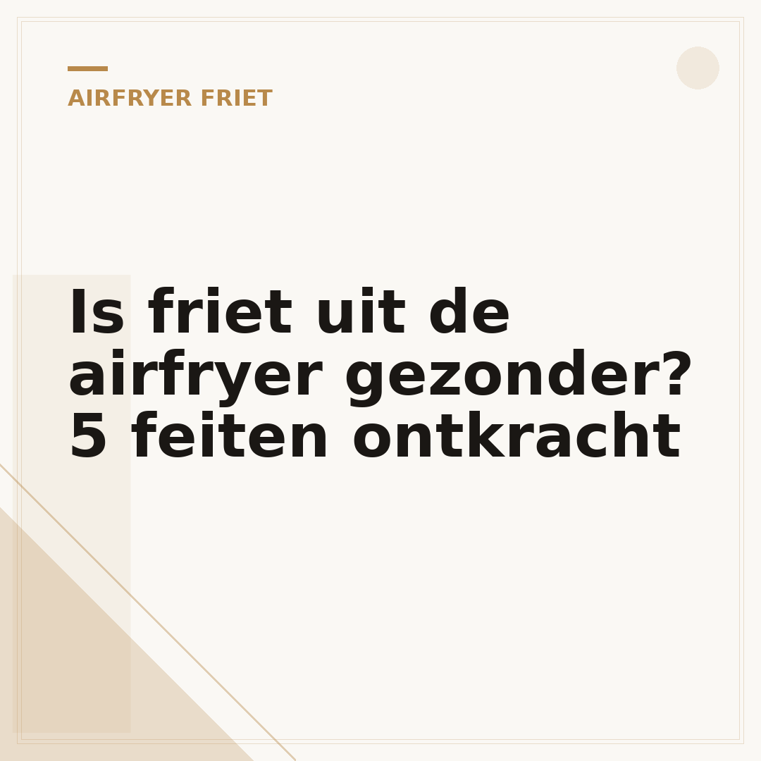 Is friet uit de airfryer gezonder? 5 feiten ontkracht