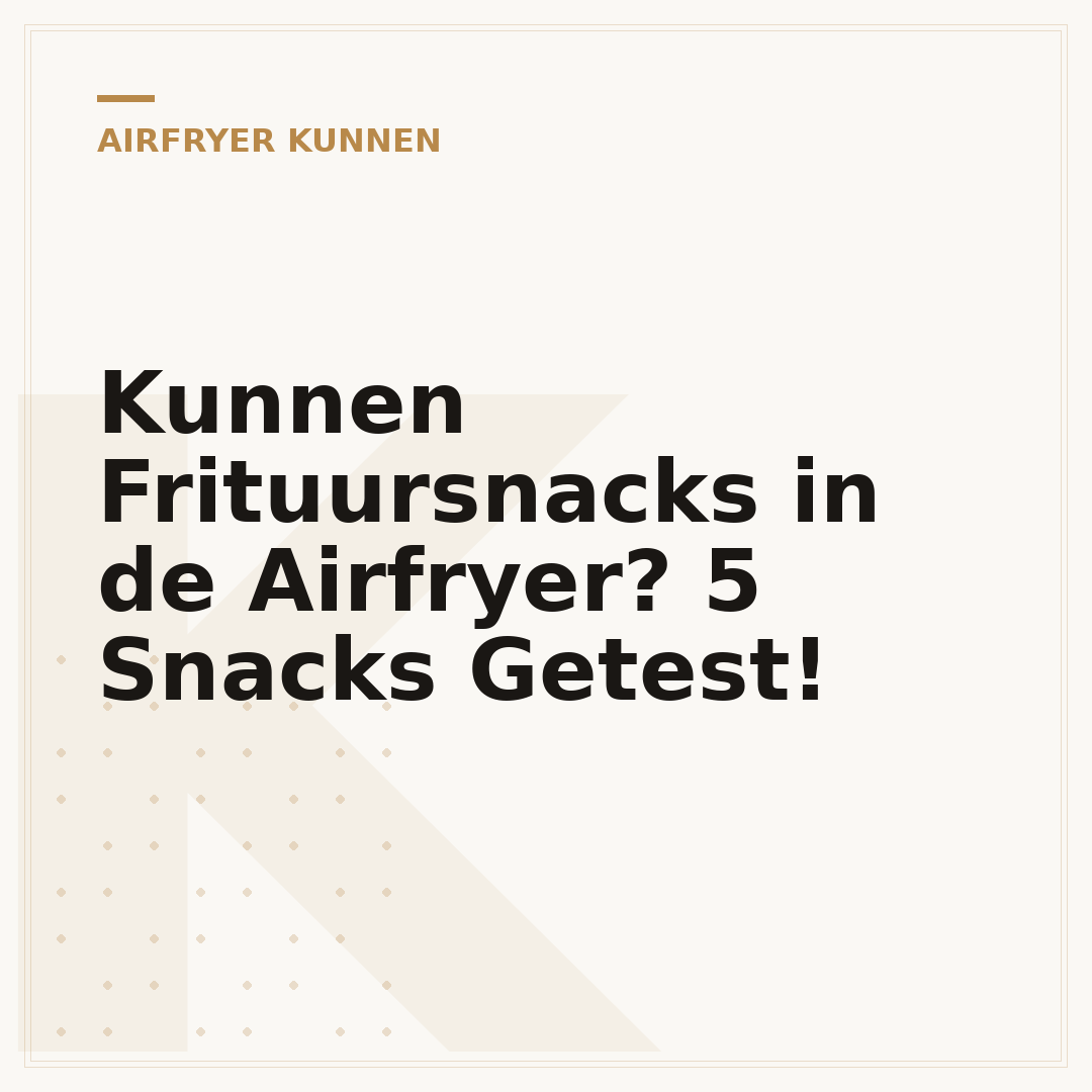 Kunnen Frituursnacks in de Airfryer? 5 Snacks Getest!
