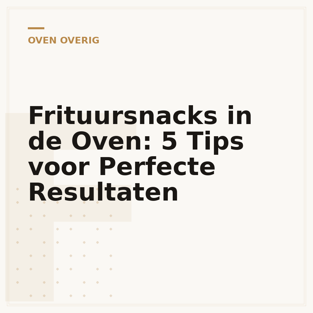 Frituursnacks in de Oven: 5 Tips voor Perfecte Resultaten