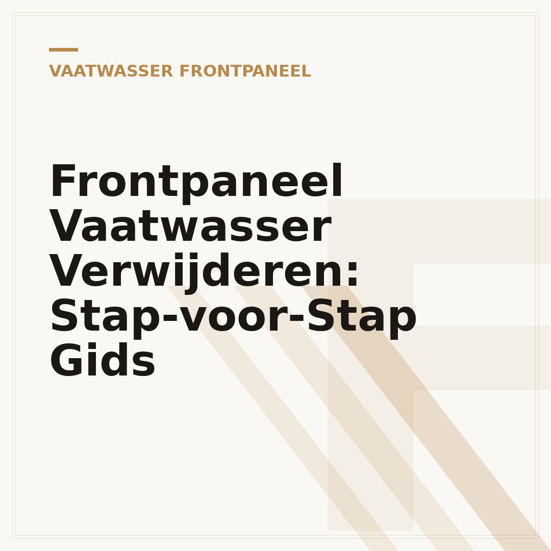 Frontpaneel Vaatwasser Verwijderen: Stap-voor-Stap Gids