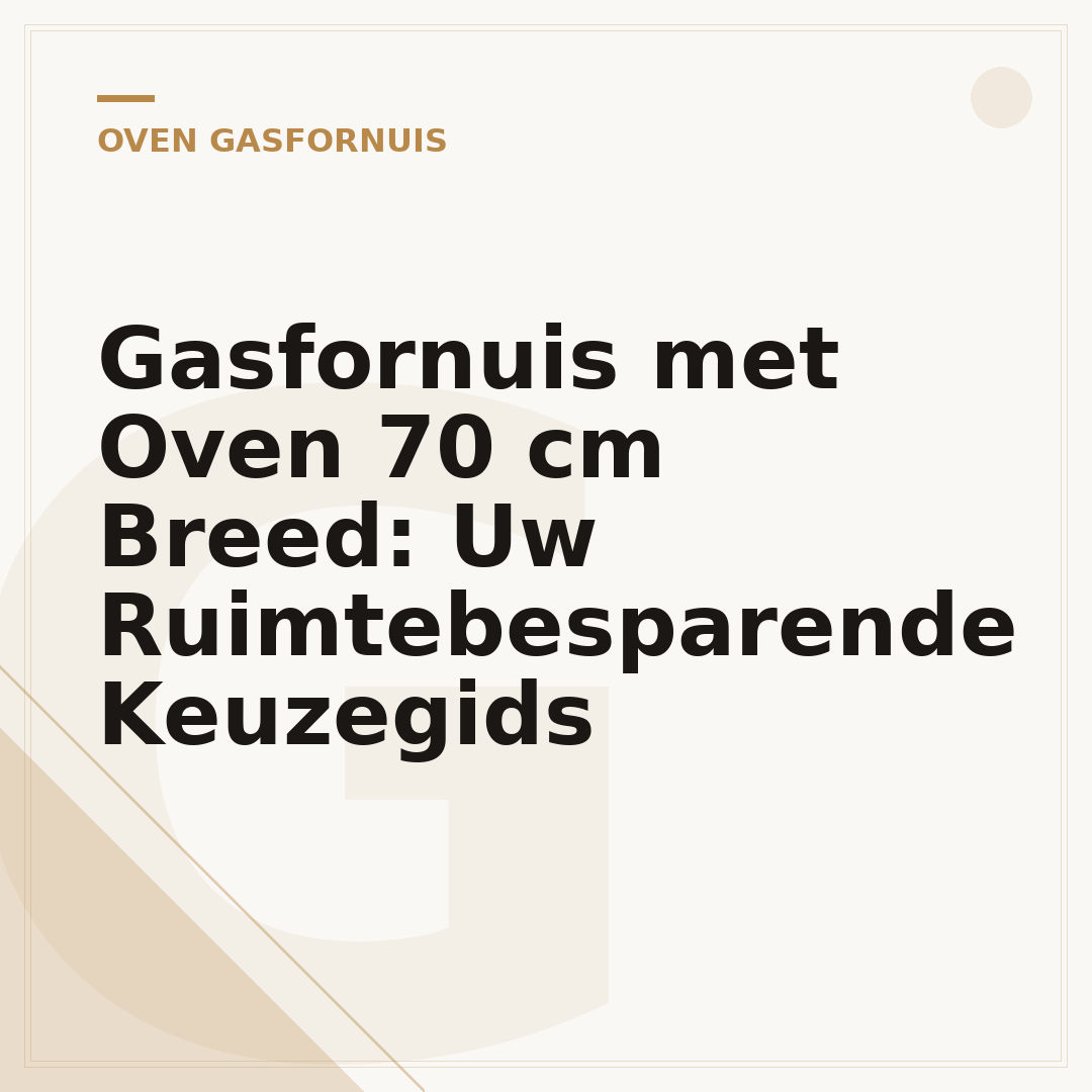 Gasfornuis met Oven 70 cm Breed: Uw Ruimtebesparende Keuzegids