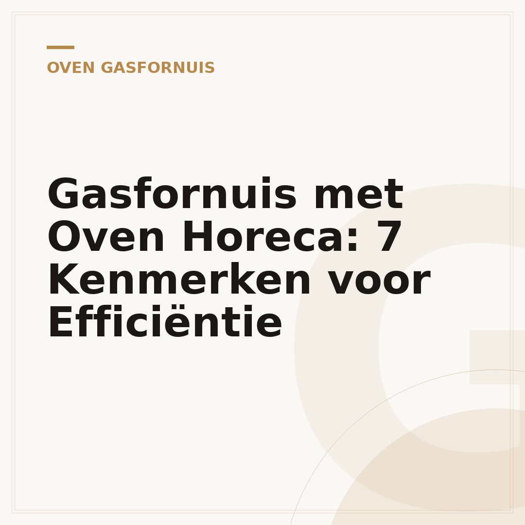 Gasfornuis met Oven Horeca: 7 Kenmerken voor Efficiëntie