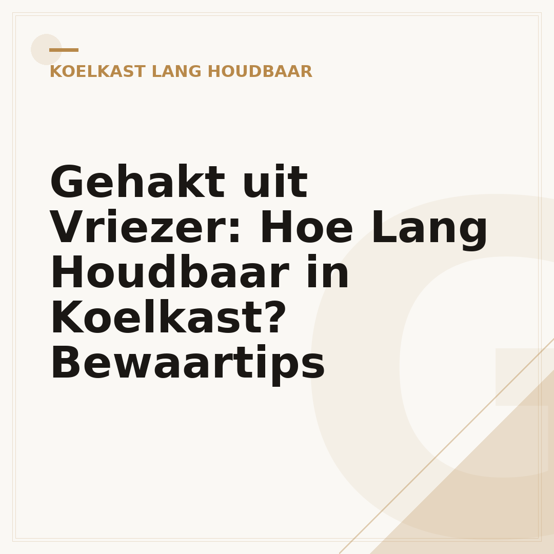 Gehakt uit Vriezer: Hoe Lang Houdbaar in Koelkast? Bewaartips