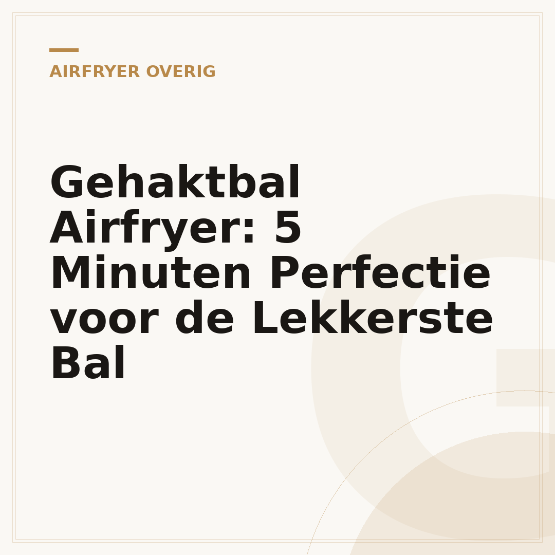 Gehaktbal Airfryer: 5 Minuten Perfectie voor de Lekkerste Bal