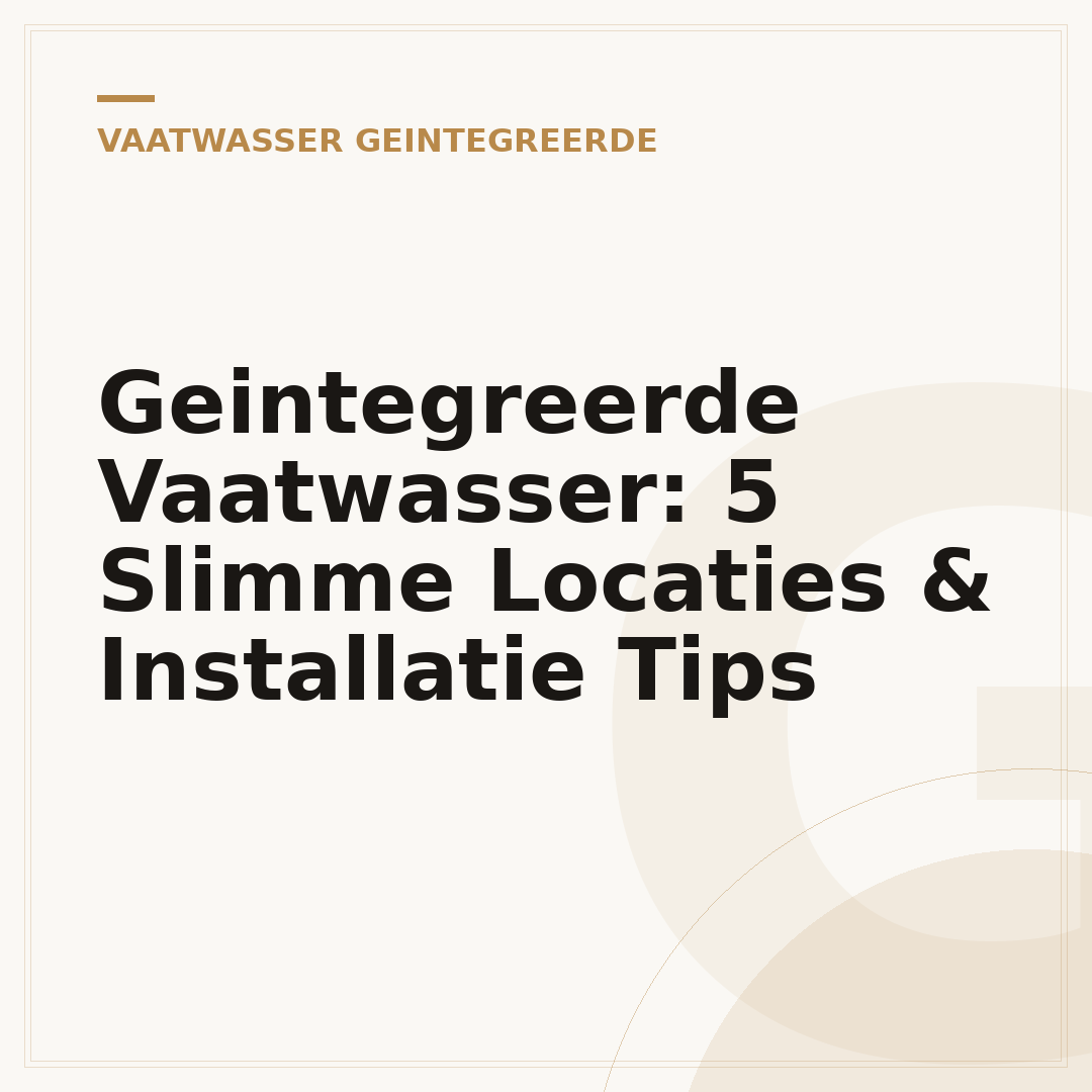 Geintegreerde Vaatwasser: 5 Slimme Locaties & Installatie Tips