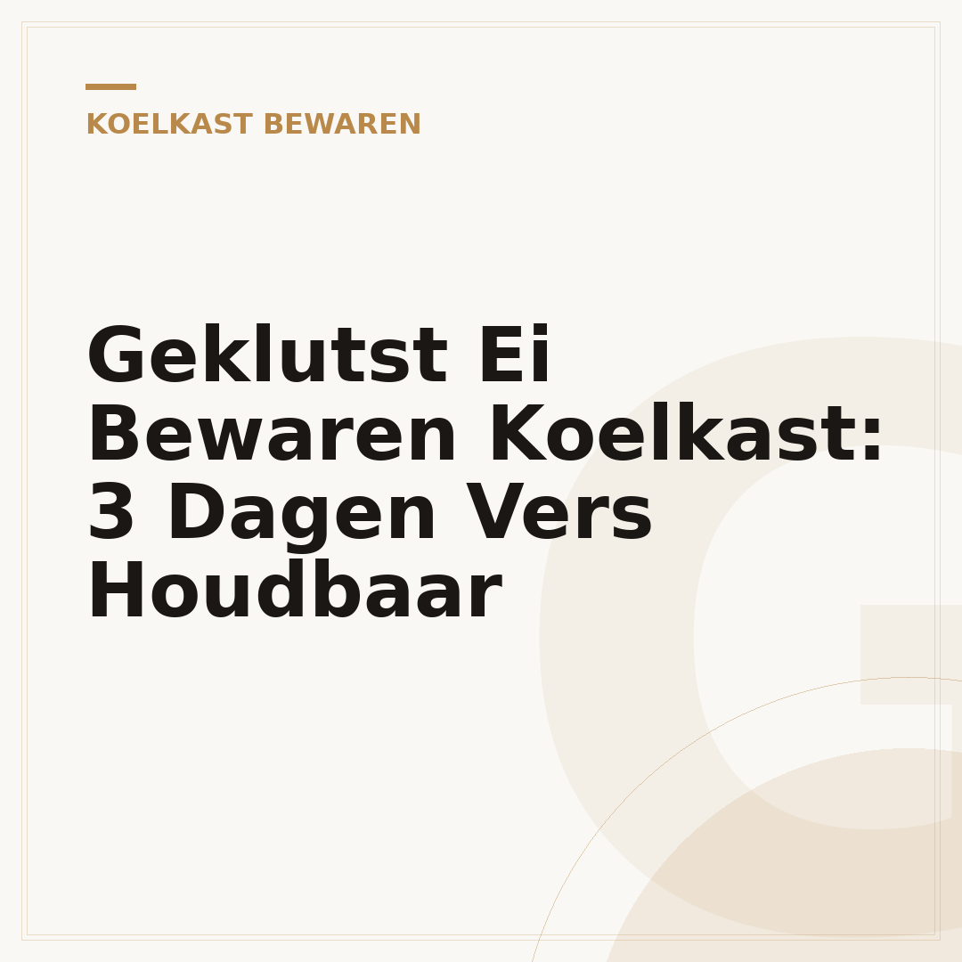 Geklutst Ei Bewaren Koelkast: 3 Dagen Vers Houdbaar