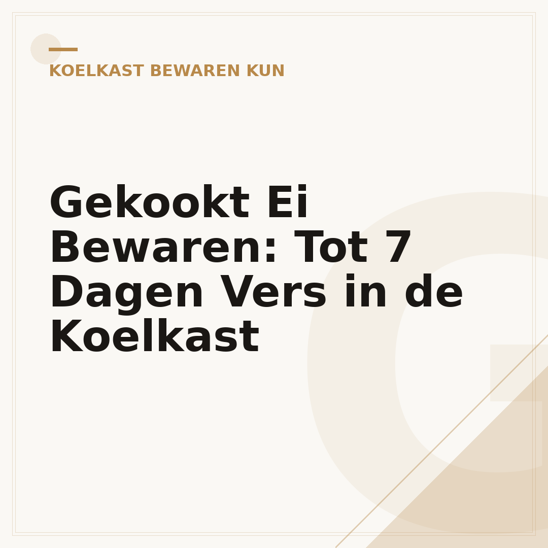 Gekookt Ei Bewaren: Tot 7 Dagen Vers in de Koelkast