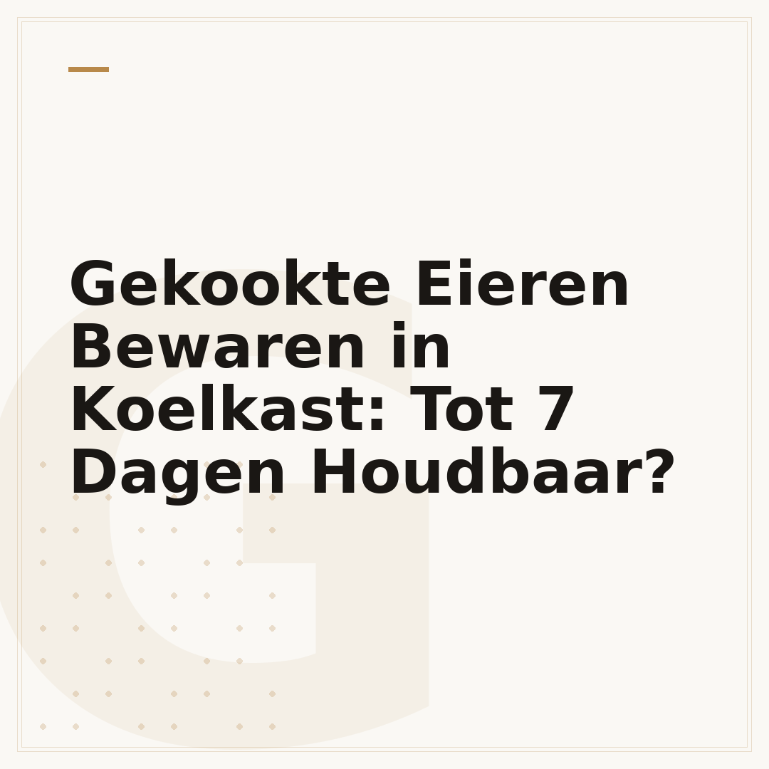 Gekookte Eieren Bewaren in Koelkast: Tot 7 Dagen Houdbaar?