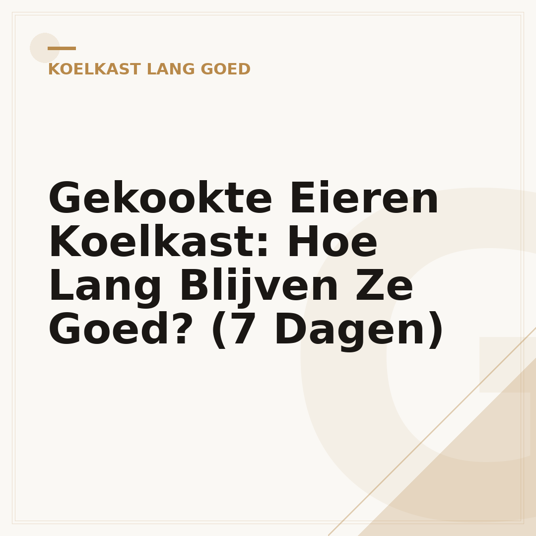 Gekookte Eieren Koelkast: Hoe Lang Blijven Ze Goed? (7 Dagen)