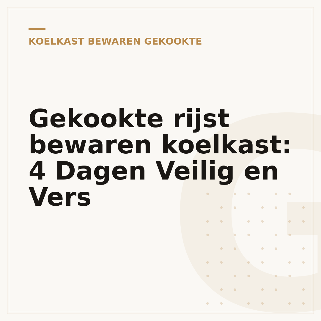 Gekookte rijst bewaren koelkast: 4 Dagen Veilig en Vers