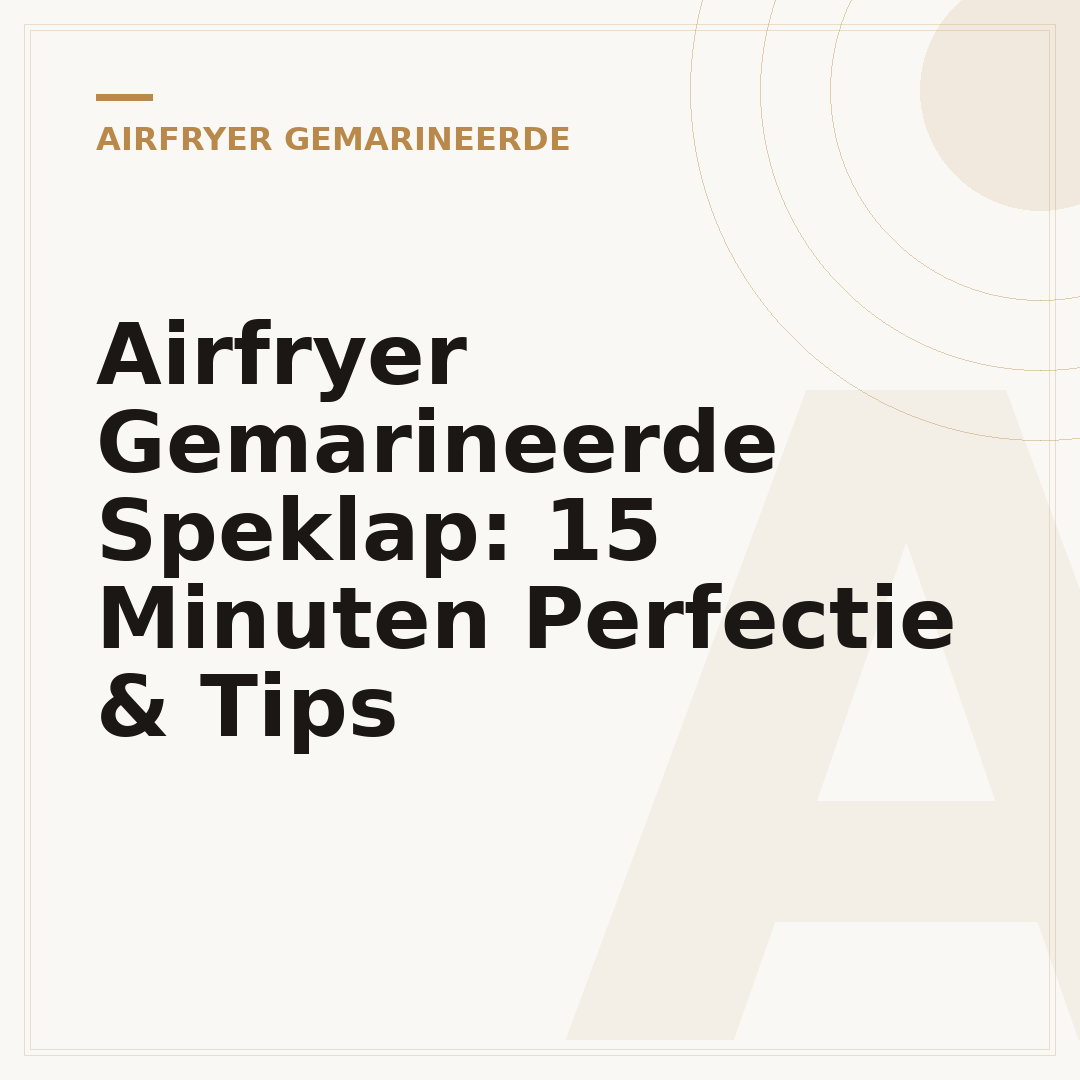 Airfryer Gemarineerde Speklap: 15 Minuten Perfectie & Tips