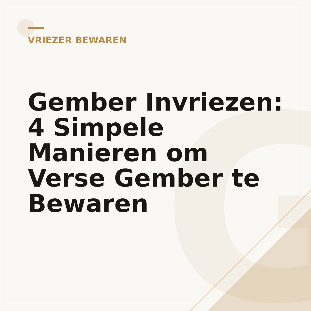 Gember Invriezen: 4 Simpele Manieren om Verse Gember te Bewaren