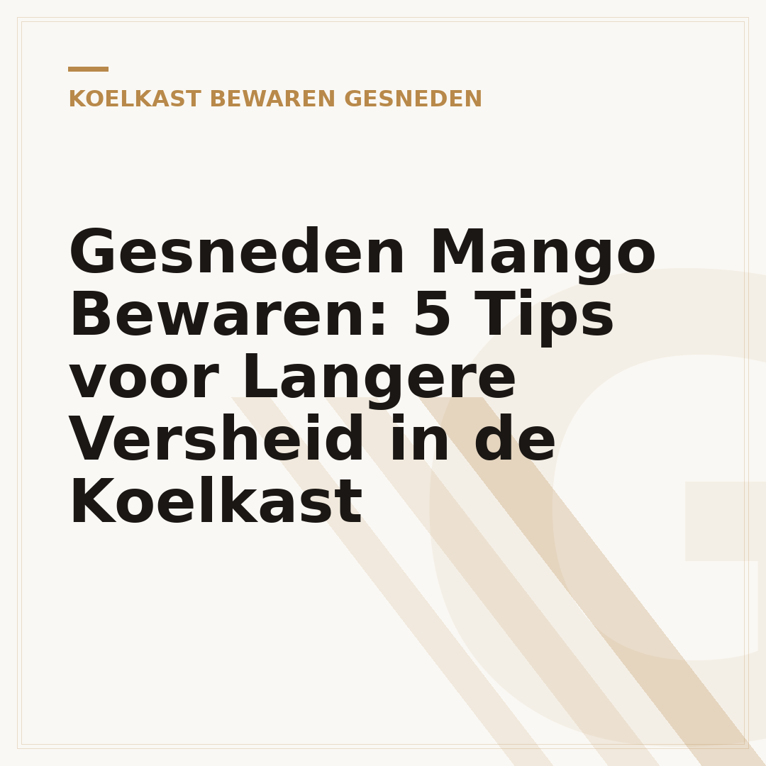 Gesneden Mango Bewaren: 5 Tips voor Langere Versheid in de Koelkast