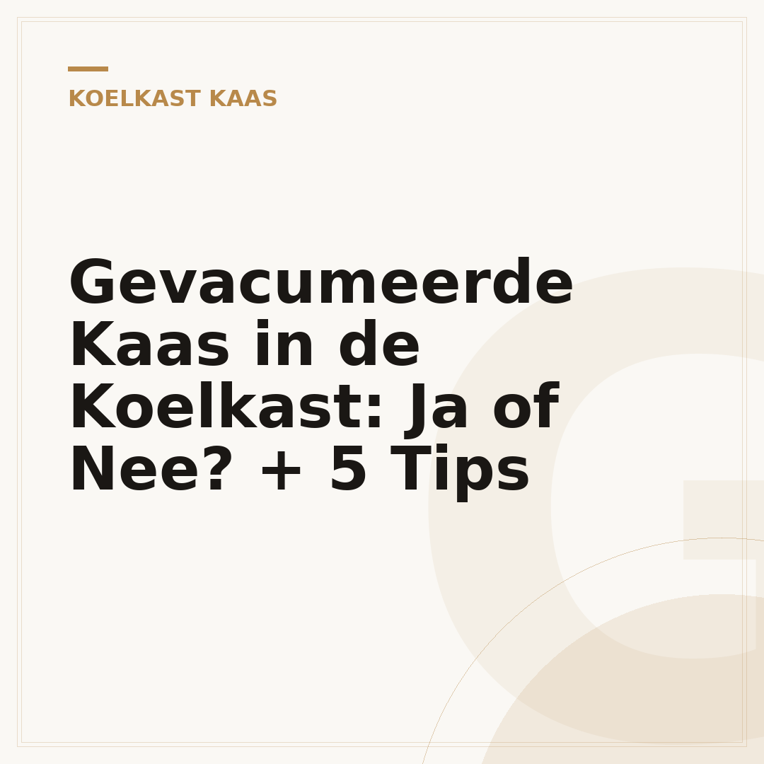 Gevacumeerde Kaas in de Koelkast: Ja of Nee? + 5 Tips