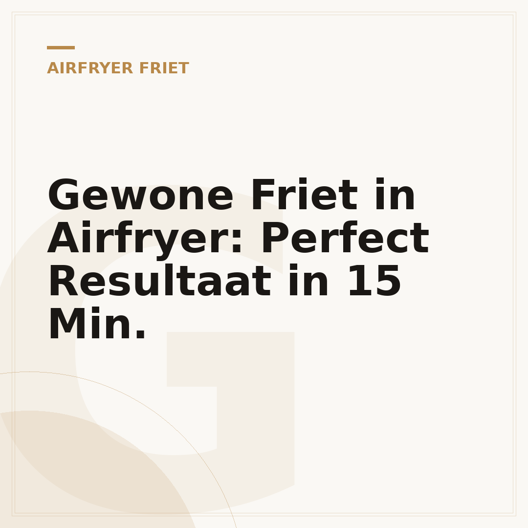 Gewone Friet in Airfryer: Perfect Resultaat in 15 Min.